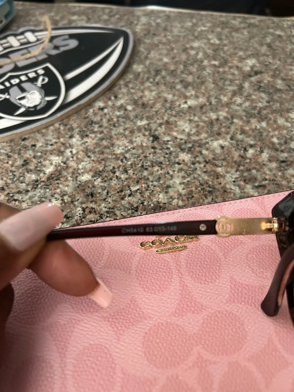 (NOT-CHANEL Tortoiseshell Sunglasses with Gold Logo Detail